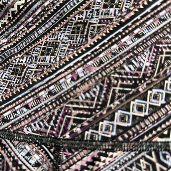 Lululemon Athletica Geometric Pattern Black White Blue Pink Full Length Leggings - Picture 5 of 9